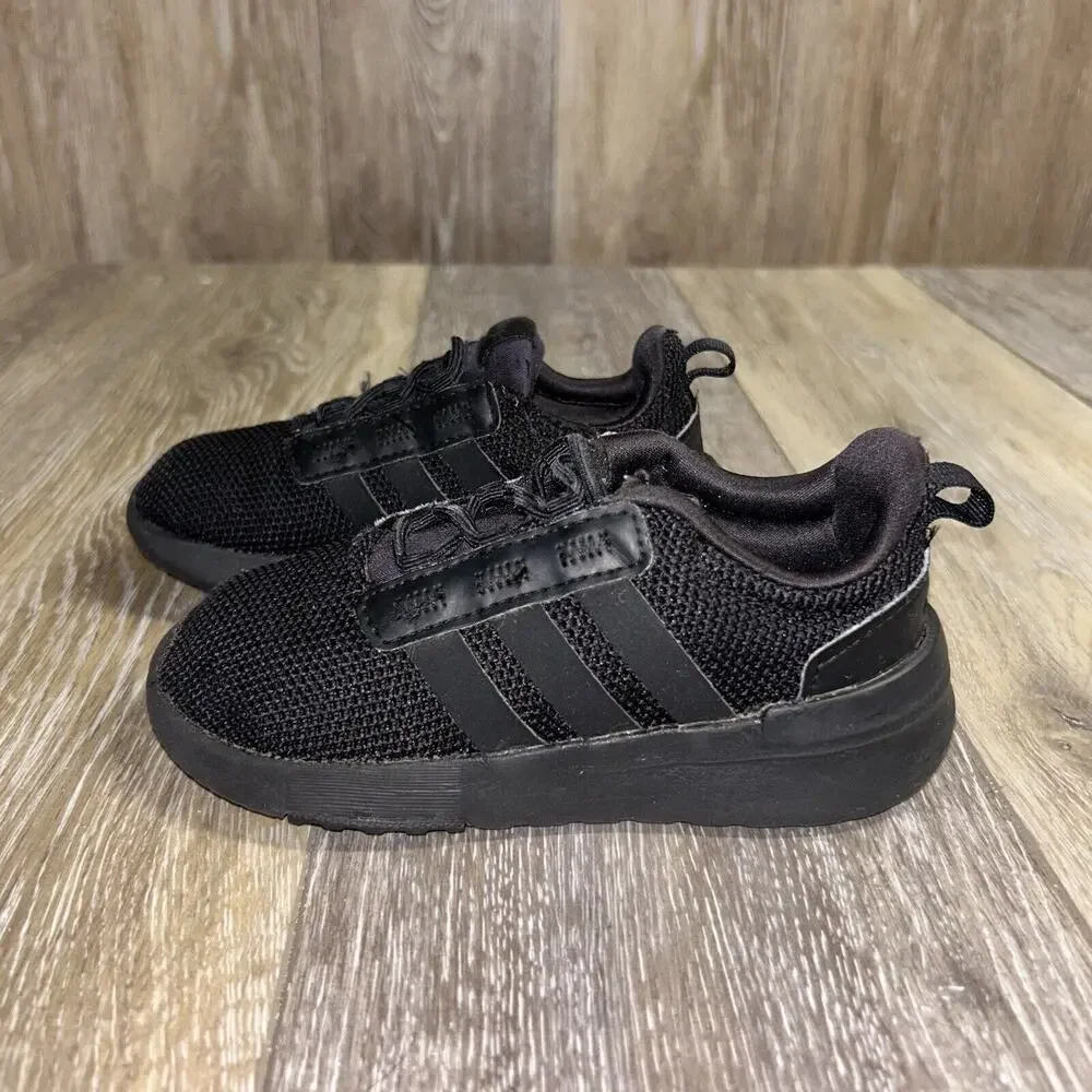Adidas Racer Youth US Size 8.5K TR21 Triple Black Sneaker Shoes GZ9129